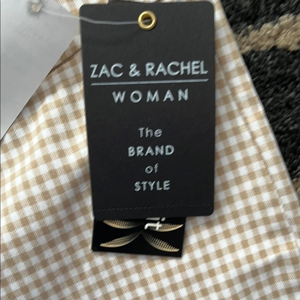 Zac & Rachel Beige Checkered Pants - Picture 3 of 10